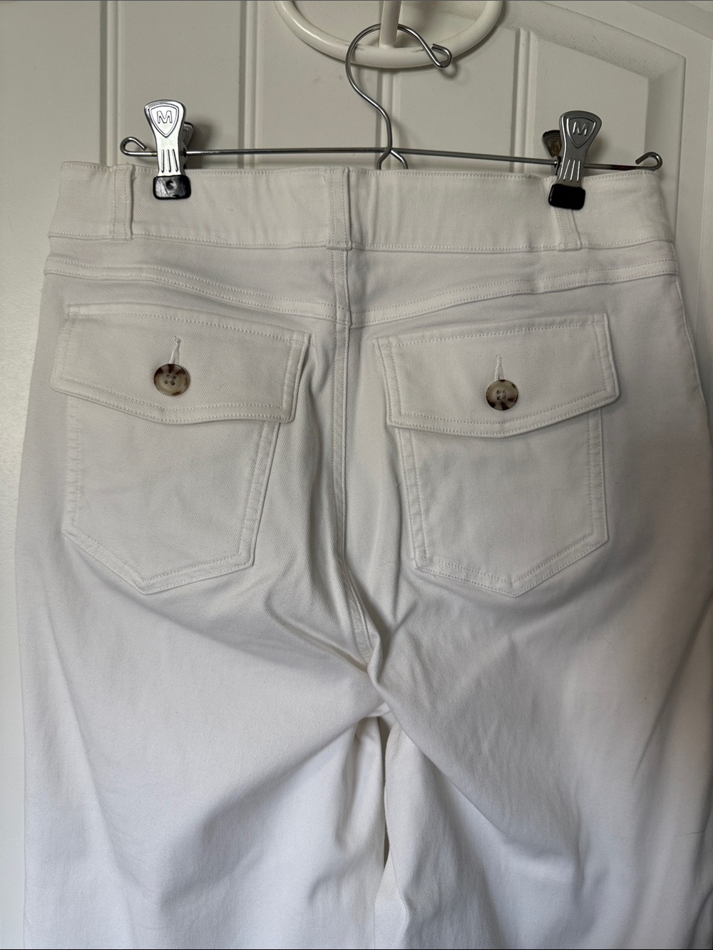 Spanx - Stretch Twill Cropped Wide Leg Pants - White - Medium - Picture 6 of 8